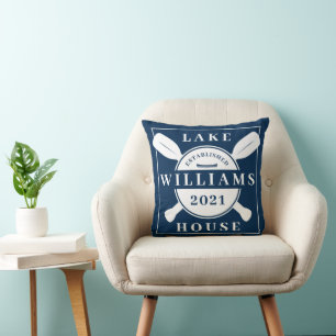 Add Your Name & Year   Lake House Cushion
