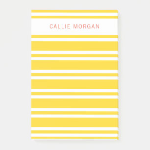 Add your name Yellow Striped Post-it Notes