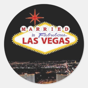 ADD your names! Married in Las Vegas Sticker