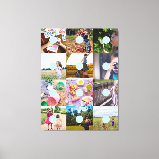 Add your own 12 Photos Customisable Canvas Print (Front)