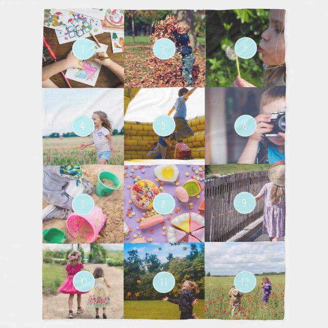 add your own 12 Photos Customisable Fleece Blanket (Front)
