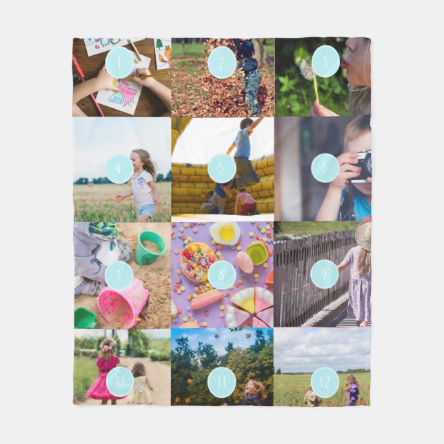add your own 12 Photos Customisable Fleece Blanket (Front)