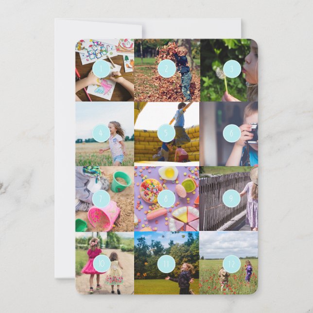 Add your own 12 Photos Customisable Postcard (Front)