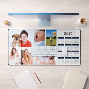 Add Your Own 6 Photo Collage With 2025 Calendar Desk Mat