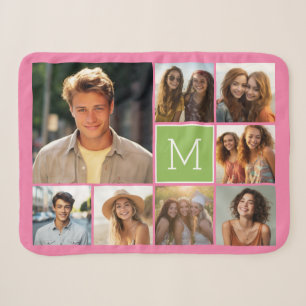 Add Your Own 8 Photo Collage -- CAN edit COLOR Sherpa Blanket