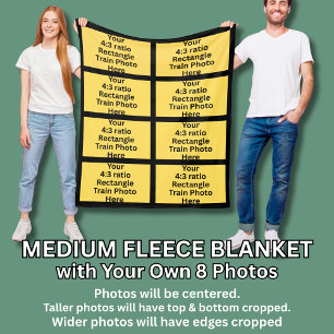 Add your Own 8 Train Photos Fleece Blanket