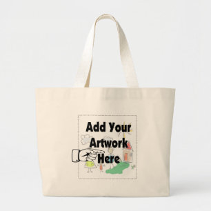 Add your own Artwork or Kid's Artwork for gifts Large Tote Bag