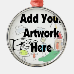 Add your own Artwork or Kid's Artwork for gifts Metal Tree Decoration