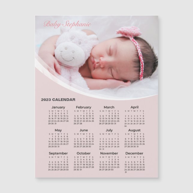 Add Your Own Baby Photo 2023 Calendar | Magnet (Front)