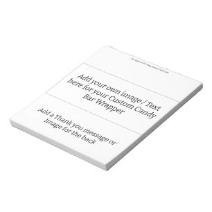 Add your own - Blank Candy Bar Wrapper Party Favou Notepad