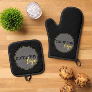 ADD YOUR OWN BUSINESS COMPANY LOGO HERE MARKETING OVEN MITT & POT HOLDER SET