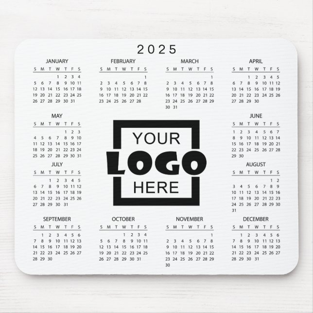 Add Your Own Business Logo 2025 Calendar Mouse Mat (Front)