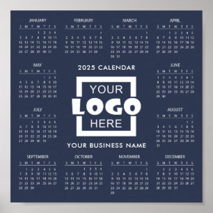 Add Your Own Business Logo 2025 Calendar Poster