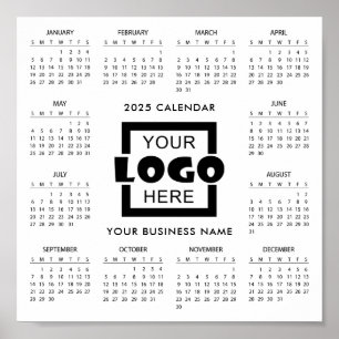 Add Your Own Business Logo 2025 Calendar Poster