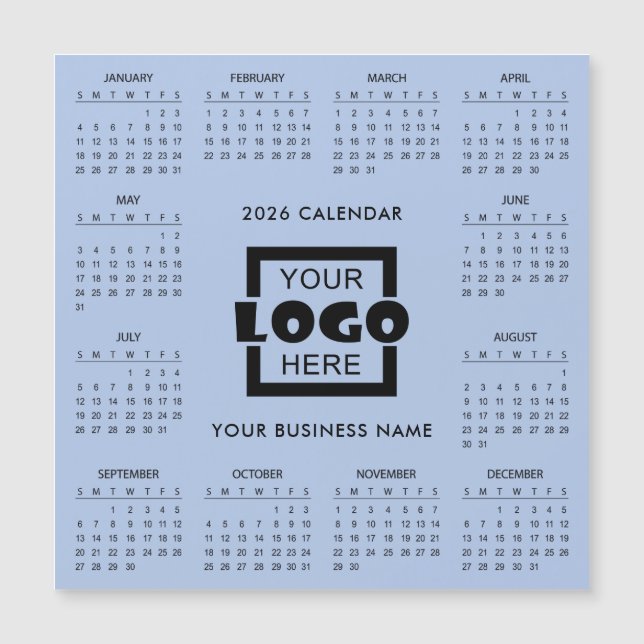 Add Your Own Business Logo 2026 Calendar | Magnet (Front)