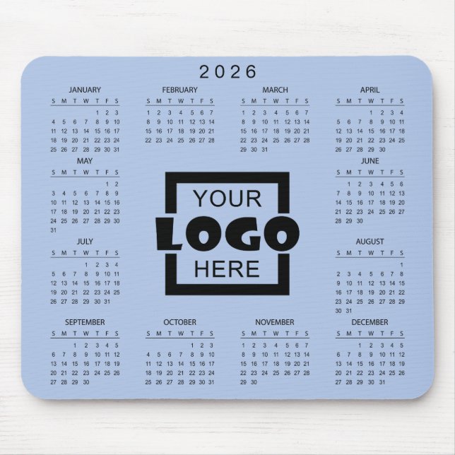 Add Your Own Business Logo 2026 Calendar Mouse Mat (Front)