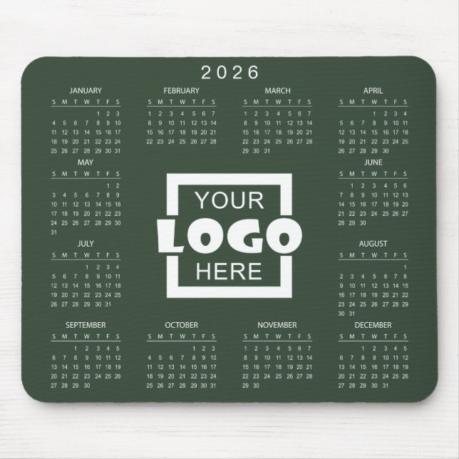 Add Your Own Business Logo 2026 Calendar Mouse Mat (Front)