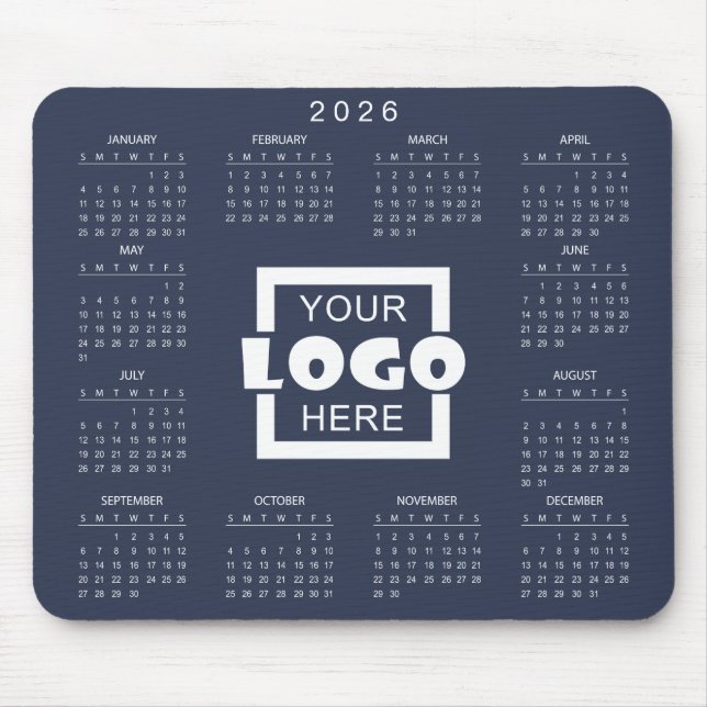 Add Your Own Business Logo 2026 Calendar Mouse Mat (Front)