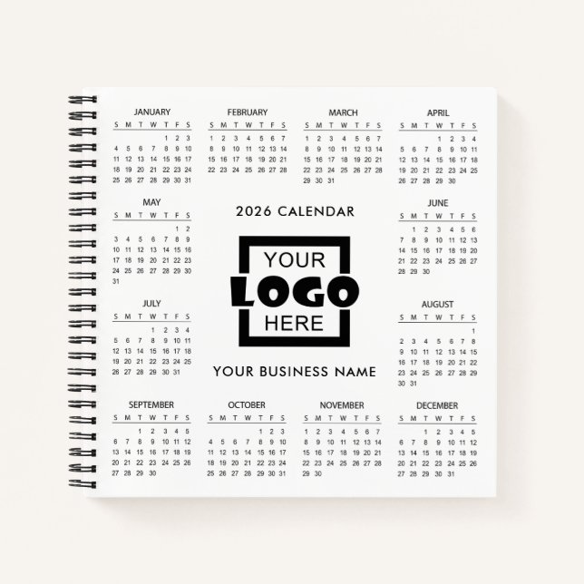 Add Your Own Business Logo 2026 Calendar |  Notebook (Front)