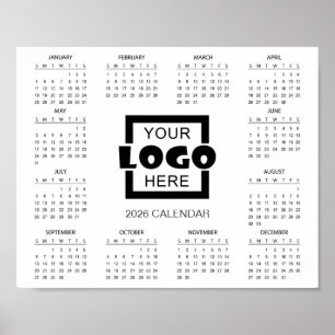 Add Your Own Business Logo 2026 Calendar Poster