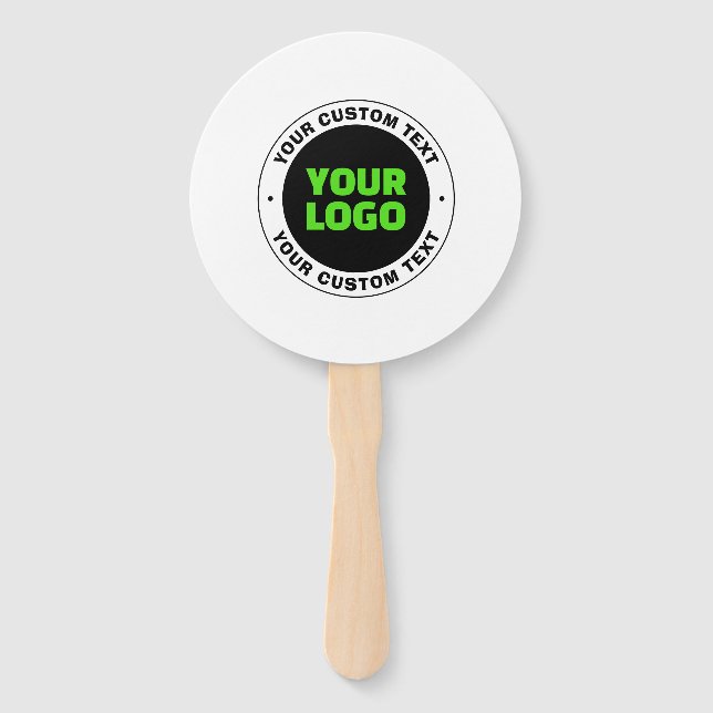 Add Your Own Business Logo or Uploaded Design Hand Fan (Front)