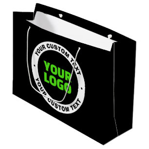 Add Your Own Business Logo or Uploaded Design Large Gift Bag