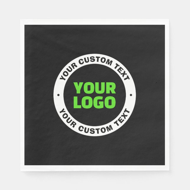 Add Your Own Business Logo or Uploaded Design Napkin (Front)