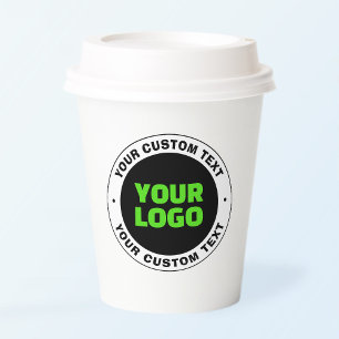 Add Your Own Business Logo or Uploaded Design Paper Cups