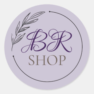 add your own Business logo purple Classic Round Sticker