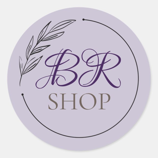 add your own Business logo | purple Classic Round Sticker (Front)
