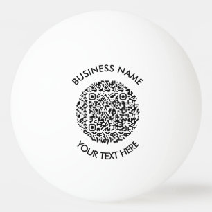 Add your own business QR Code Logo Minimal Simple Ping Pong Ball