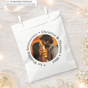 Add Your Own Couple Photo 1st Wedding Anniversary Favour Bags