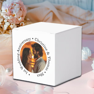 Add Your Own Couple Photo 1st Wedding Anniversary Favour Box