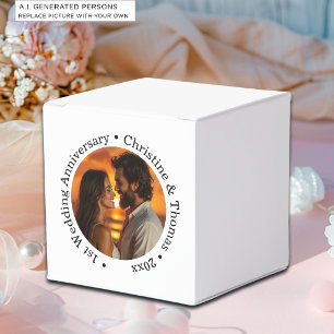 Add Your Own Couple Photo 1st Wedding Anniversary Favour Box