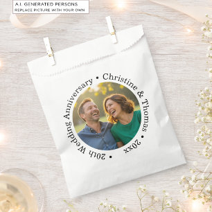 Add Your Own Couple Photo 20th Wedding Anniversary Favour Bags