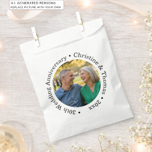 Add Your Own Couple Photo 30th Wedding Anniversary Favour Bags