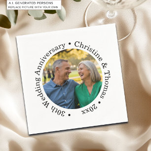 Add Your Own Couple Photo 30th Wedding Anniversary Napkin