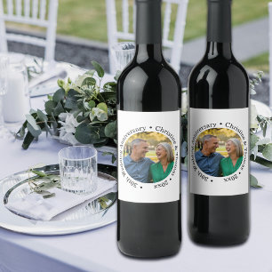 Add Your Own Couple Photo 30th Wedding Anniversary Wine Label