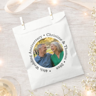 Add Your Own Couple Photo 40th Wedding Anniversary Favour Bags