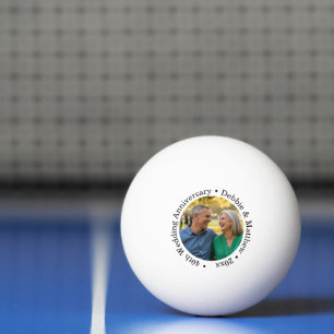 Add Your Own Couple Photo 40th Wedding Anniversary Ping Pong Ball