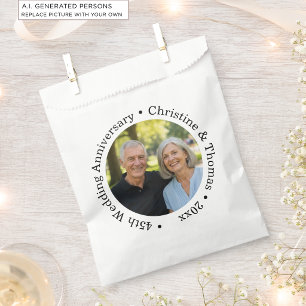 Add Your Own Couple Photo 45th Wedding Anniversary Favour Bags