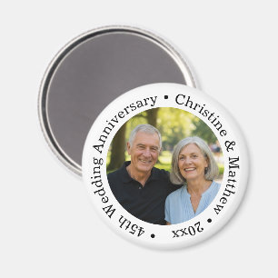 Add Your Own Couple Photo 45th Wedding Anniversary Magnet