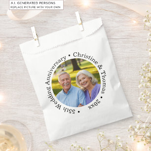 Add Your Own Couple Photo 55th Wedding Anniversary Favour Bags