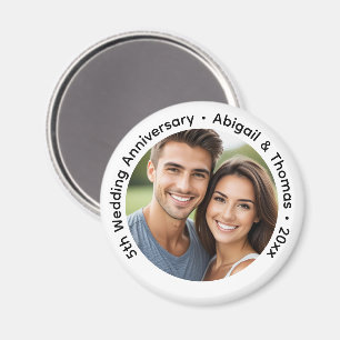 Add Your Own Couple Photo 5th Wedding Anniversary Magnet