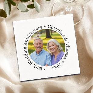 Add Your Own Couple Photo 60th Wedding Anniversary Napkin