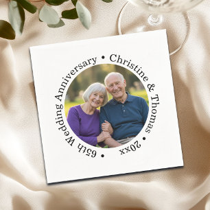 Add Your Own Couple Photo 65th Wedding Anniversary Napkin