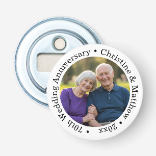 Add Your Own Couple Photo 70th Wedding Anniversary Bottle Opener