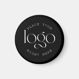 Add Your Own Custom Business Logo Modern Black Magnet