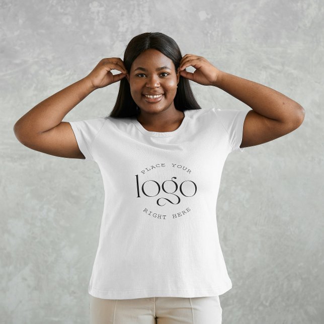 Add Your Own Custom Business Logo Modern White T-Shirt (classic white create your own logo professional business tshirt)