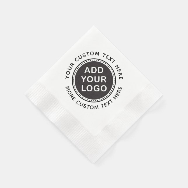 Add your own custom logo and text napkin (Corner)